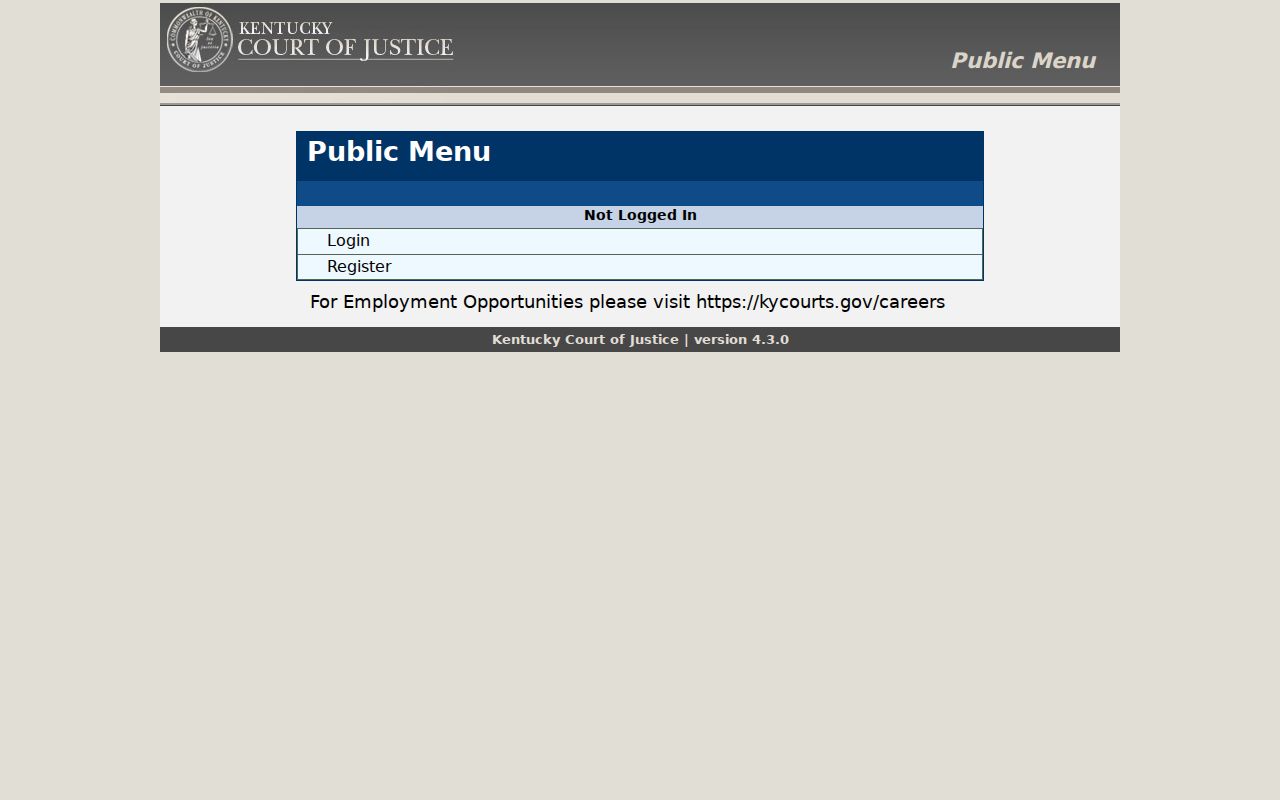 Taylor County criminal court report options on the AOC public menu